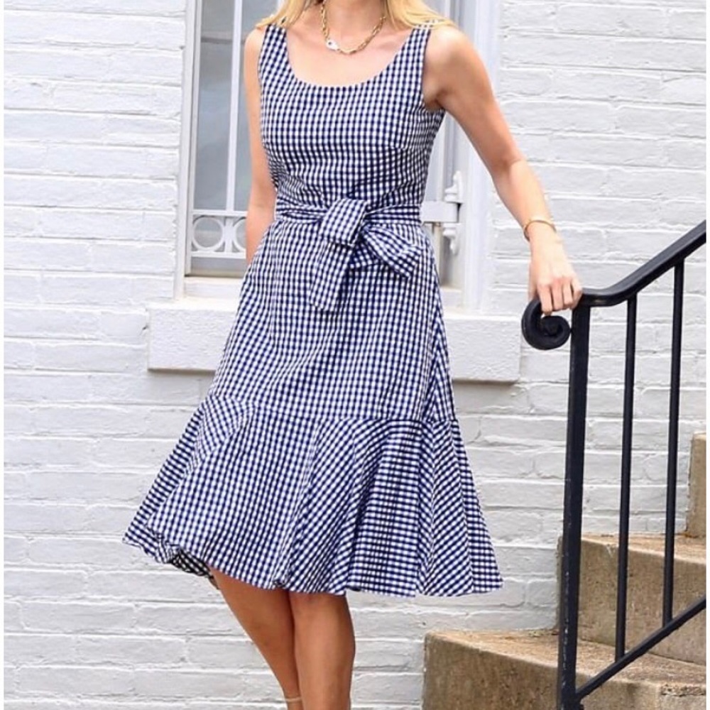 Gingham Ruffle Hem Midi Dress
J.CREW
